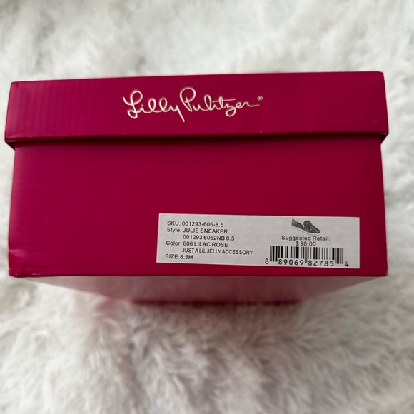 NIB LILLY PULITZER Julie Sneaker, Lilac Rose Just A Lil Jelly, Size 8.5 - Picture 2 of 6